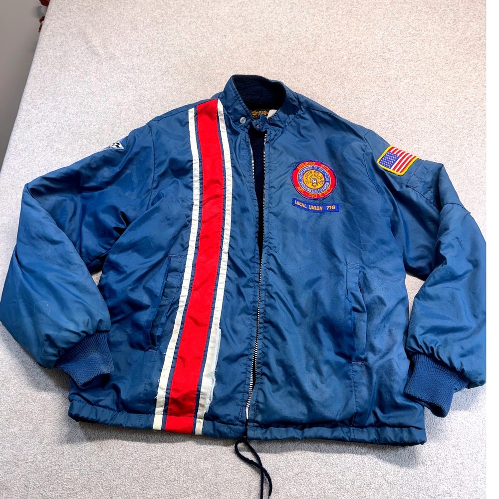 Vintage Swingster IBEW Local 716 Union Jacket Large Corvette 25th Anniv USA
